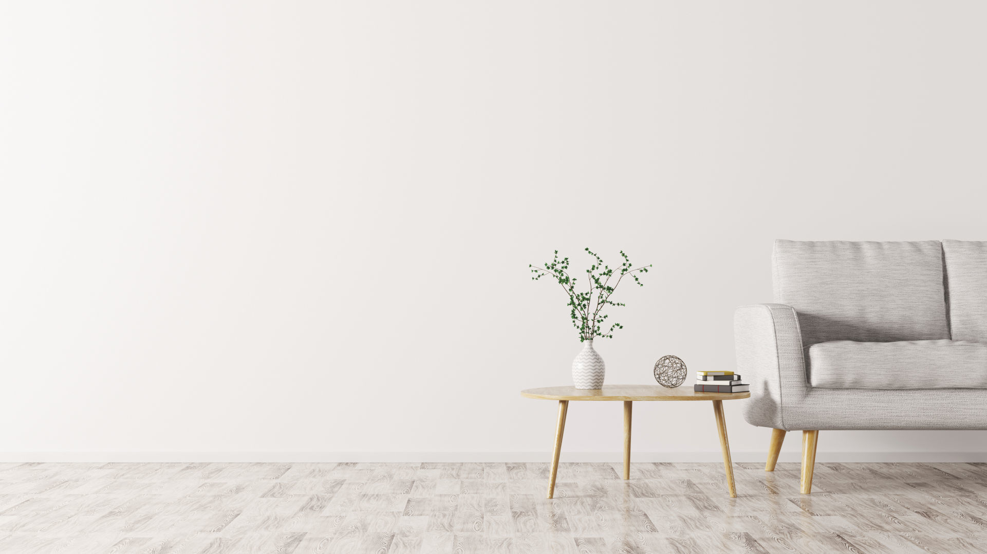 Interior with sofa and coffee table 3d rendering